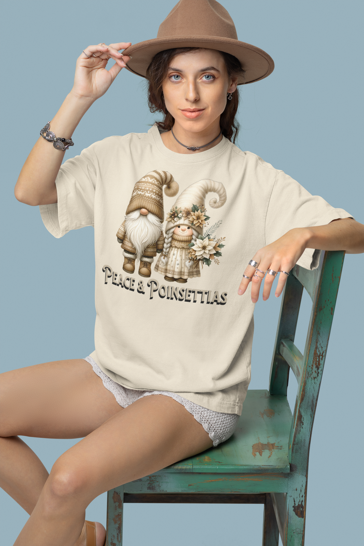 Peace & Poinsettias Tee 🌿
